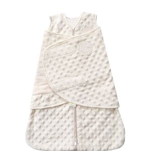 HALO SleepSack Plush Dot Velboa Swaddle, Cream